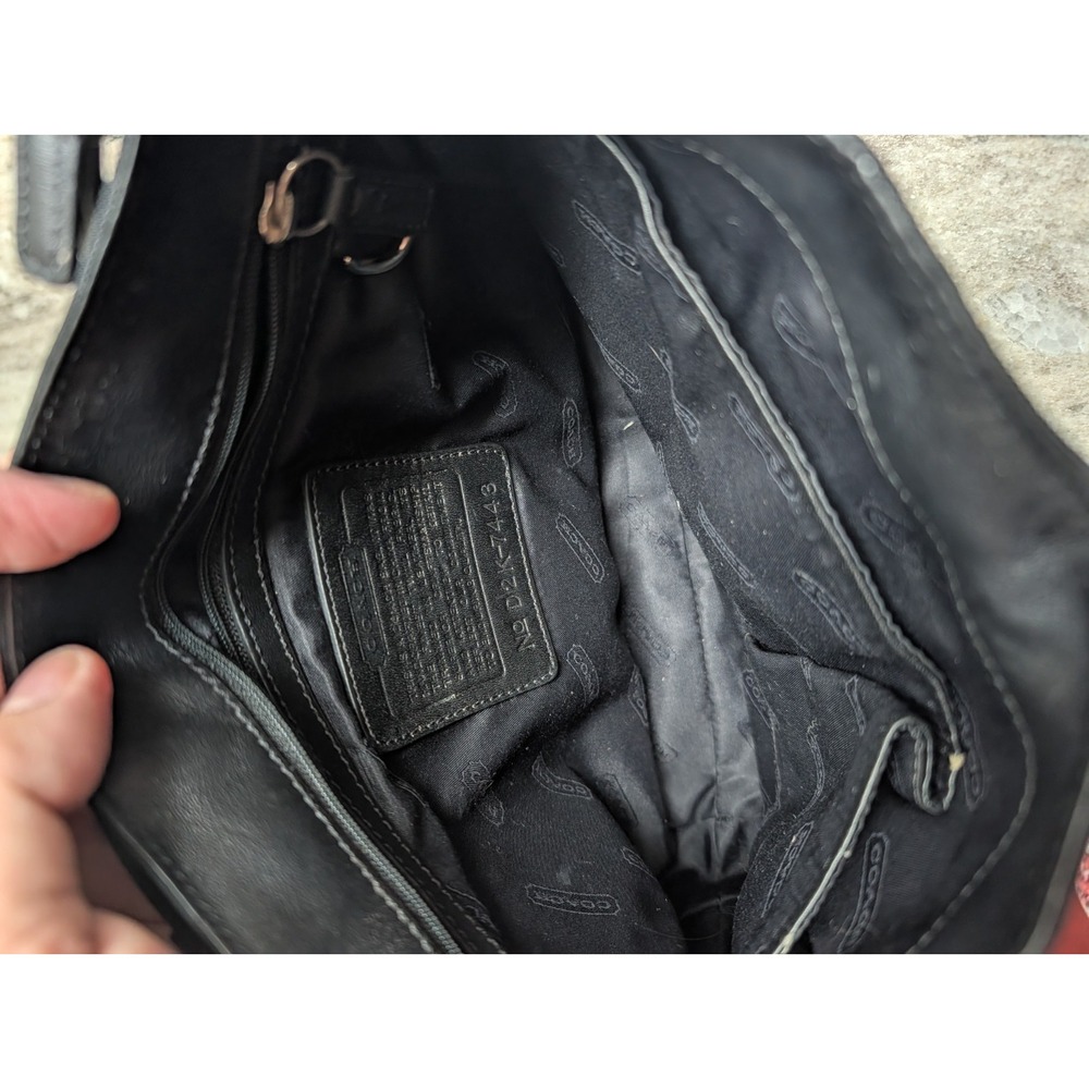 Coach Black Leather And Fabric Hobo Bag- Classic - Picture 7 of 7